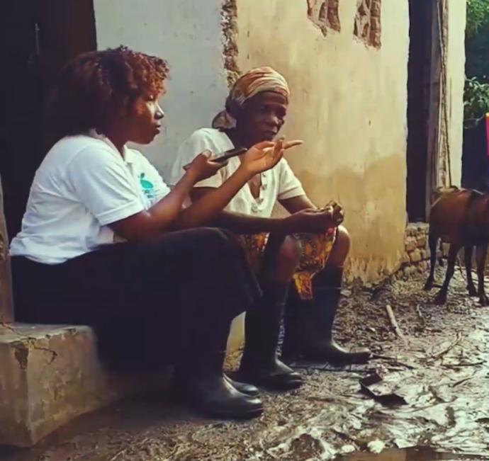 Interviewing Mrs Katherine Kumwenda about how floods have affected her family